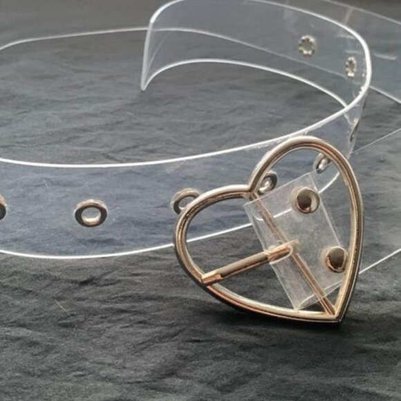 Y2K Clear Jelly Belt with Heart Shaped Buckle - Picture 2 of 2